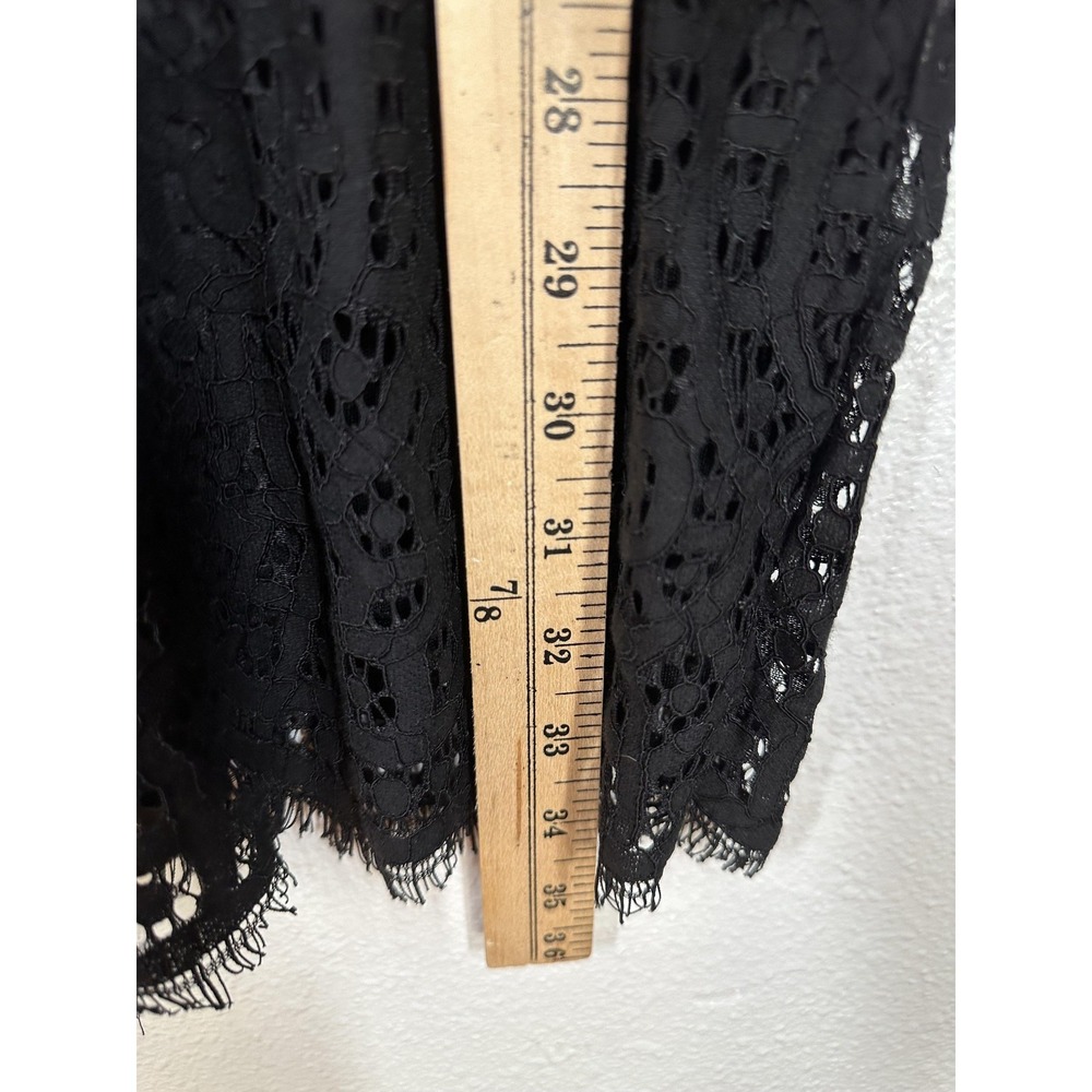 IRIS Los Angeles Dress Womens Large Black Lace Long Sleeve Pleated Bell Cuffs - Picture 5 of 7
